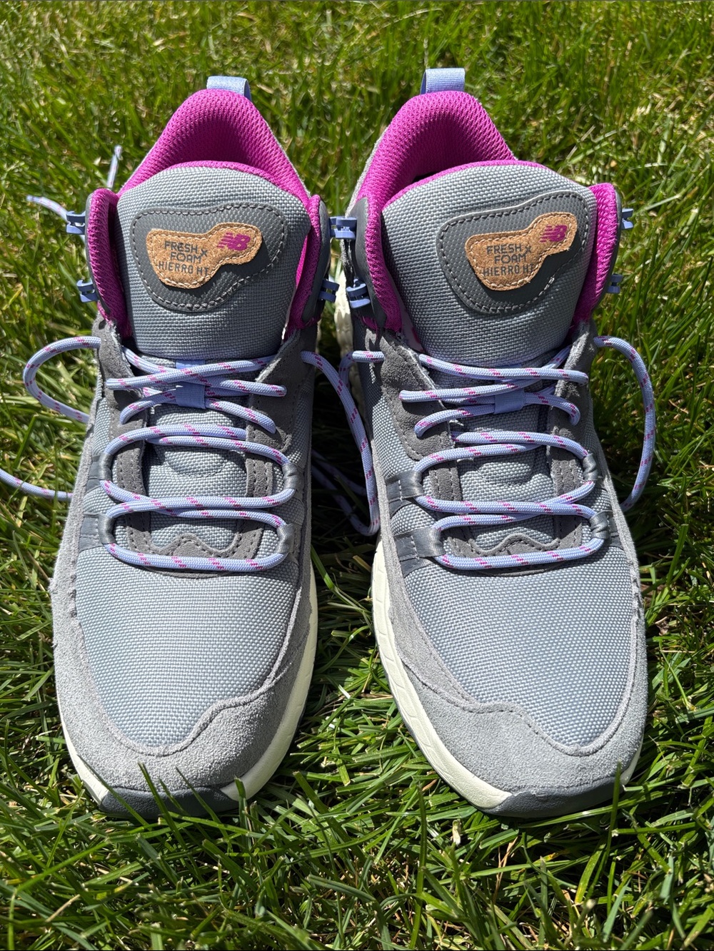 New Balance Gray with Pink Accent Athletic Sneakers